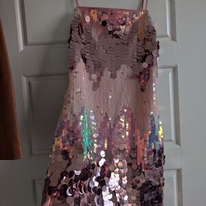 12th Tribe Pink Sequin Mini Dress